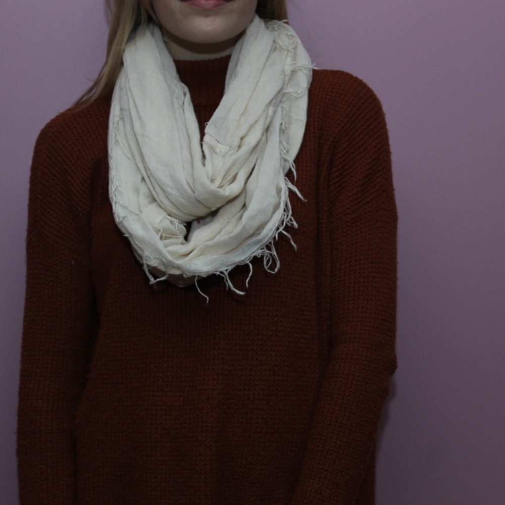 Cream Infinity Scarf, no brand on tag